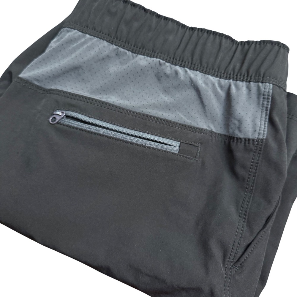 Speedo Mens Black Grey Athletic Swim Board Shorts Medium 1125254 Zipper‎ Pocket